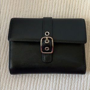 Coach Black Leather Trifold Wallet